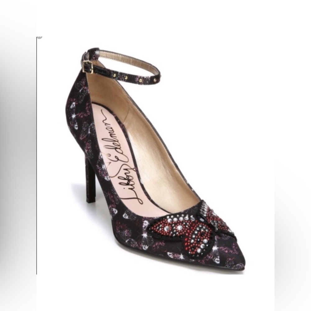 Libby Edelman Holly Butterfly Rhinestone Heels Size 9